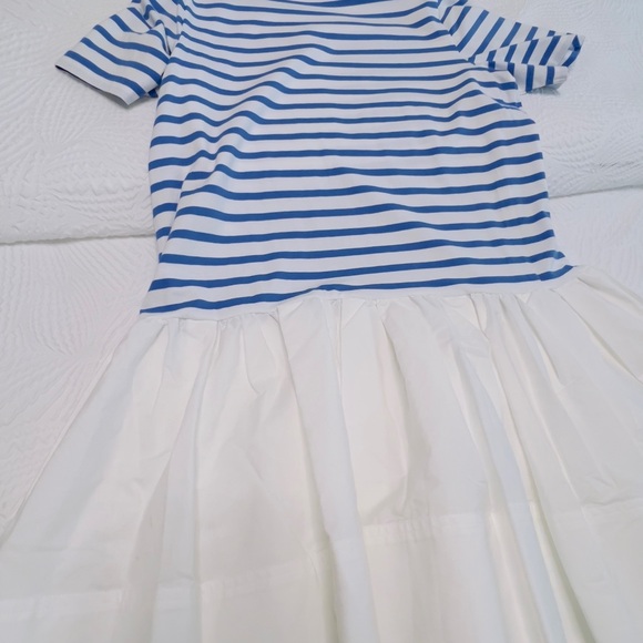 TANYA TAYLOR: Brand New Blue/White Strip Dress with pockets - Size Medium - Picture 8 of 10